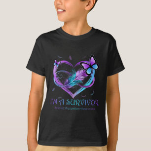 Camiseta Eu sou um Sobrevivente Borboleta Prevenção ao Suic