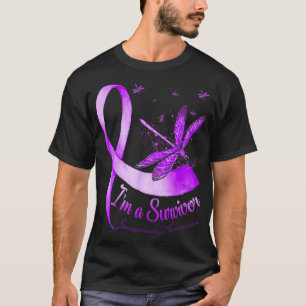 Camiseta Eu sou um Sobrevivente Dragonfly Roxo Sarcoidose