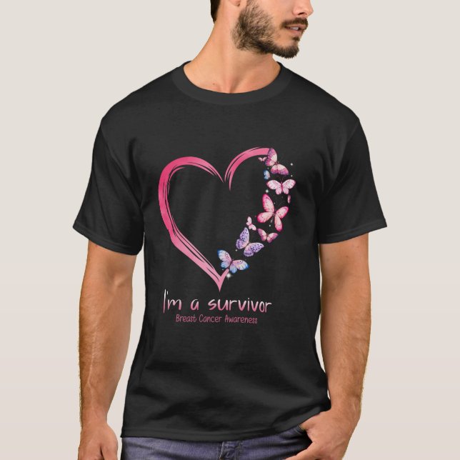 Camiseta Eu sou um Sobrevivente Lutar contra o Cancer de bo (Frente)