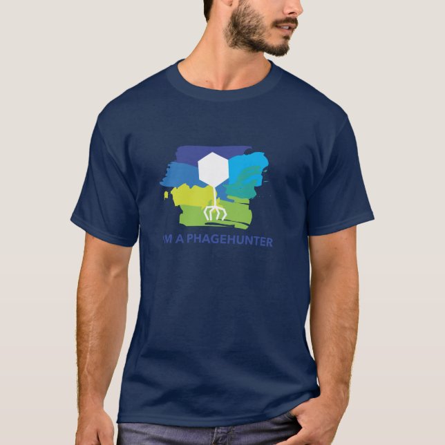 Camiseta Eu sou um t-shirt do logotipo de Phagehunter (Frente)
