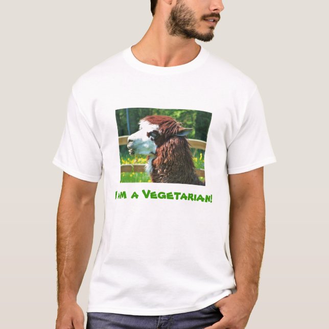 Camiseta Eu sou um t-shirt do vegetariano (Frente)