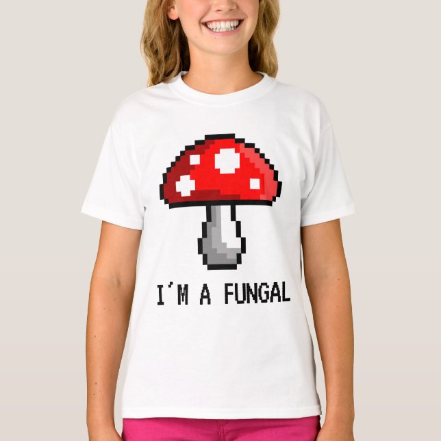 Camiseta Eu sou um t-shirt fungoso do cogumelo do pixel (a (Frente)