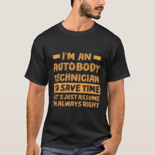 Camiseta Eu sou um técnico de carroceria automática Detalhe