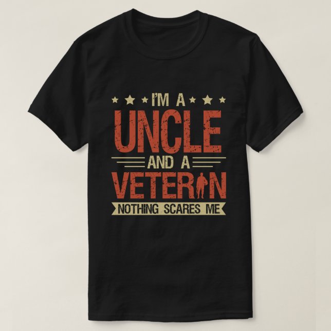 Camiseta Eu sou um TIO e um Veterano nada me assusta (Frente do Design)