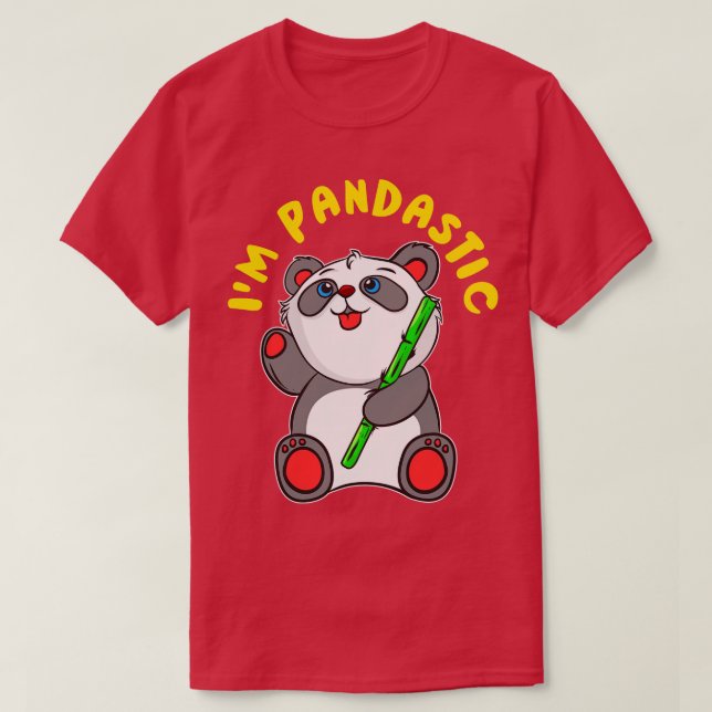 Camiseta Eu Sou Um Urso De Panda Pandástico Fantástico, Bon (Frente do Design)
