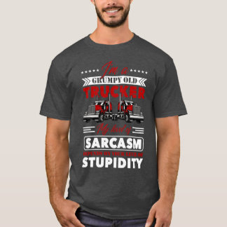 Camiseta Eu sou um velho caminhoneiro rabugento meu nível d