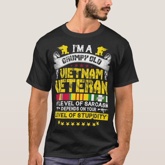 Camiseta Eu sou um velho veterano do Vietnã dos EUA (Frente)