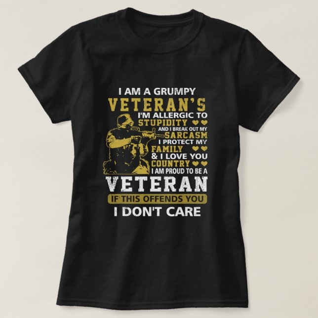 Camiseta Eu Sou Um Veterano Engraçado Orgulhoso De Ser Vete (Frente do Design)