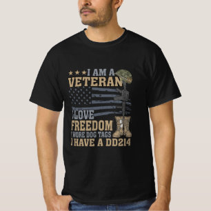 Camiseta eu sou um veterano eu amo a liberdade eu vesti dog