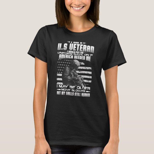 Camiseta Eu Sou Um Veterano Eu Colocaria O Uniforme De Volt (Frente)