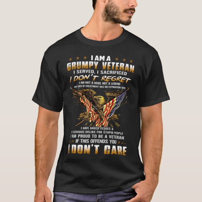 Camiseta Eu Sou Um Veterano Grumpy (Frente)