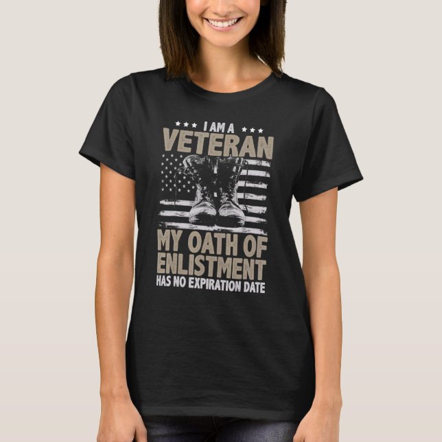 Camiseta Eu Sou Um Veterano Meu Juramento De Inscrição Não  (Frente)