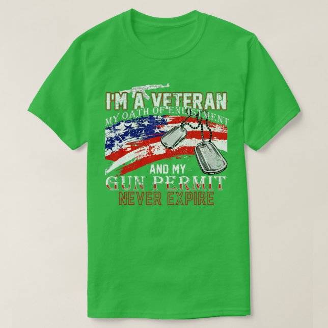Camiseta Eu Sou Um Veterano Meu Juramento Nunca Expira Eu S (Frente do Design)