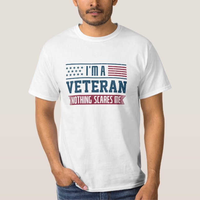 Camiseta Eu sou um veterano nada me assusta (Frente)