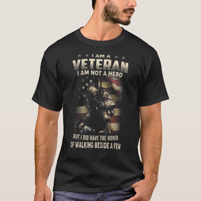 Camiseta Eu Sou Um Veterano Não Sou Herói, Mas Eu Tinha (Frente)