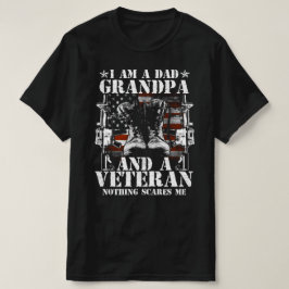 Camiseta eu sou um vovô pai e um veterano nada me assusta