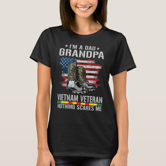 Camiseta Eu sou um vovô Pai e uma Fla Americana Veterana do (Frente)