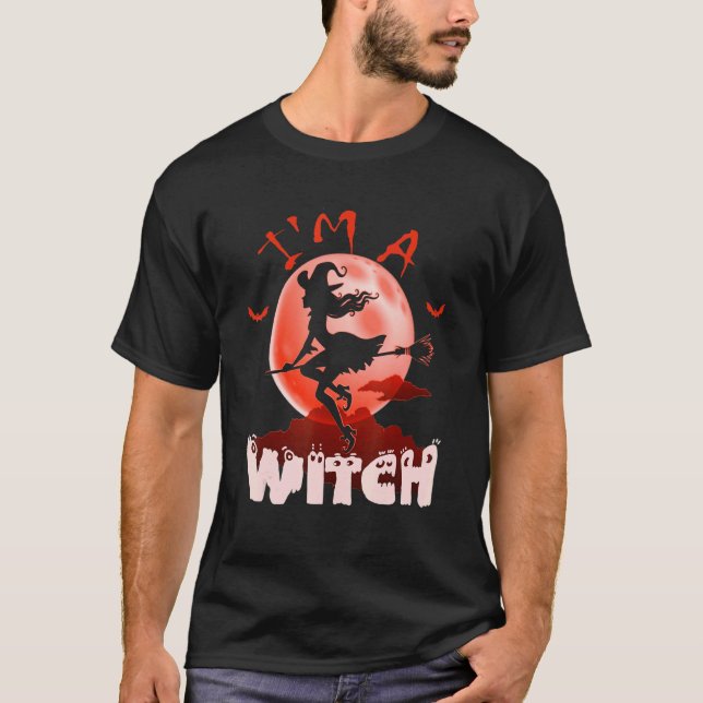 Camiseta Eu sou uma bruxa de lua de bruxas de Halloween, an (Frente)
