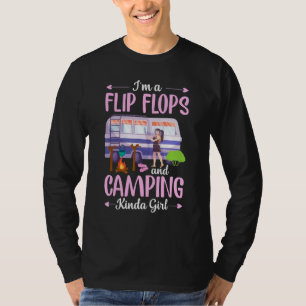 Camiseta Eu sou uma Chinelos e acampada tipo garota do lado