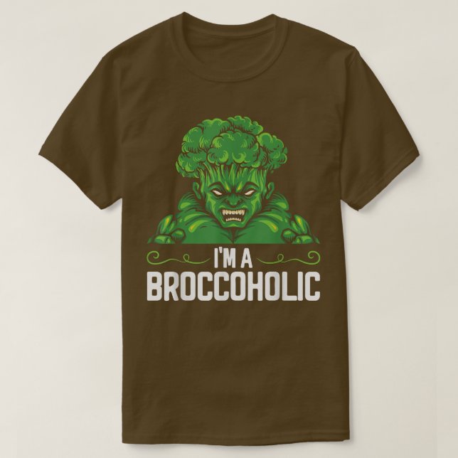 Camiseta Eu sou uma Comida de vegetariano Broccoholic (Frente do Design)