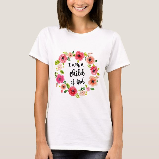 Camiseta Eu sou uma criança do artigo floral do deus (Frente)