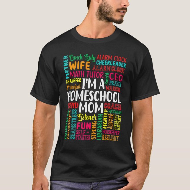 Camiseta Eu sou uma escola doméstica Mãe Apreciação em casa (Frente)