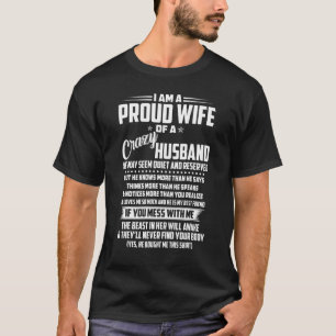 Camiseta eu sou uma esposa orgulhosa de um marido louco que