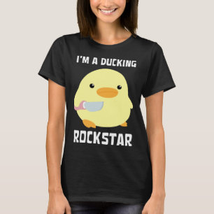 Camiseta Eu Sou Uma Estrela do Rock Pateta   Pato Com Faca 