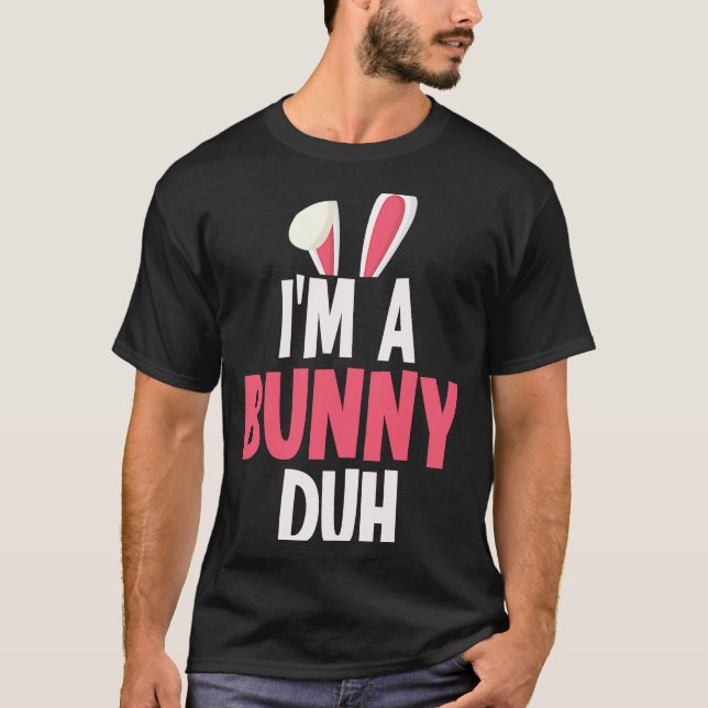 Camiseta Eu sou uma fantasia de Halloween Bunny Duh (Frente)