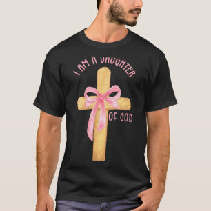 Camiseta Eu Sou Uma Filha De Deus Jovem Garota Cristã Coque