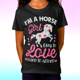 Camiseta Eu sou uma garota de cavalos fácil de amar Duro a 