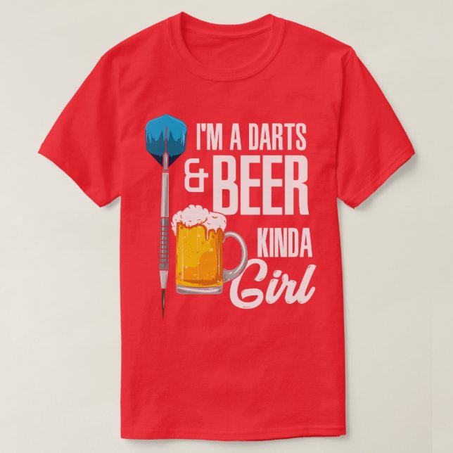 Camiseta Eu Sou Uma Garota De Cerveja De Dardos (Frente do Design)
