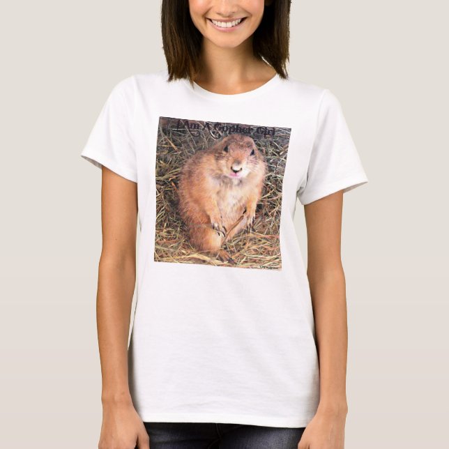 Camiseta Eu sou uma garota de Gopher, moça, professor básic (Frente)