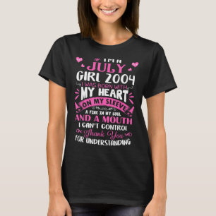 Camiseta Eu sou uma garota de julho 2004 19º aniversário