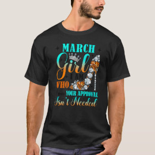 Camiseta Eu sou uma garota de março, Tee Dom de Aniversário