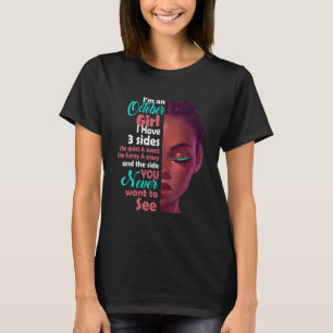 Camiseta Eu Sou Uma Garota De Outubro Eu Tenho Três Lados