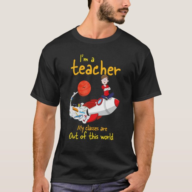 Camiseta Eu sou uma imaginação de professor é tudo papel P (Frente)