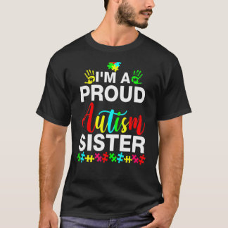 Camiseta Eu Sou Uma Irmã Orgulhosa do Autismo Mulheres Co