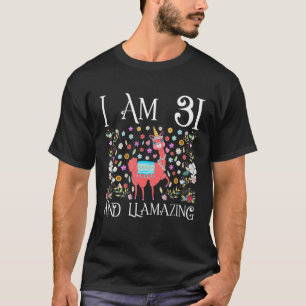 Camiseta Eu sou uma lhama de 31 anos Feliz aniversário de 3
