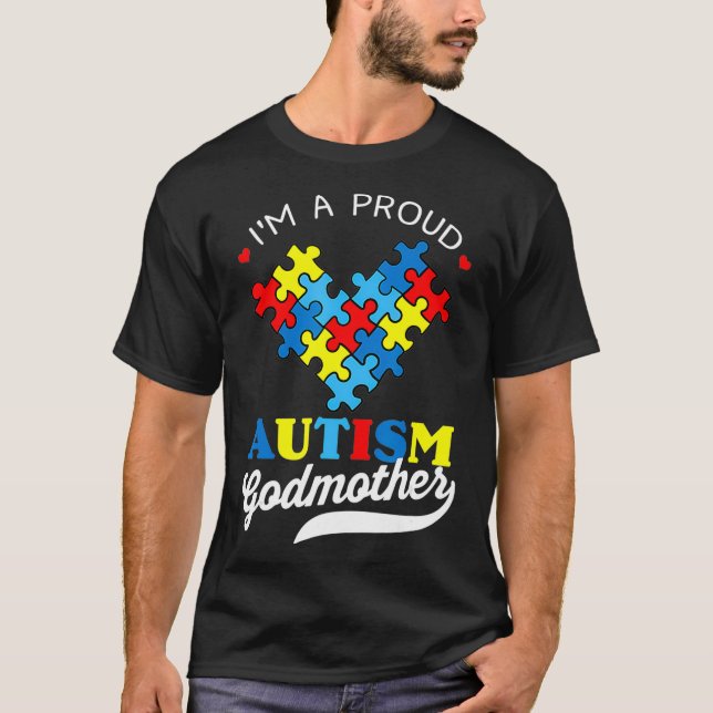 Camiseta Eu sou uma madrinha orgulhosa Autismo Sensibilizaç (Frente)