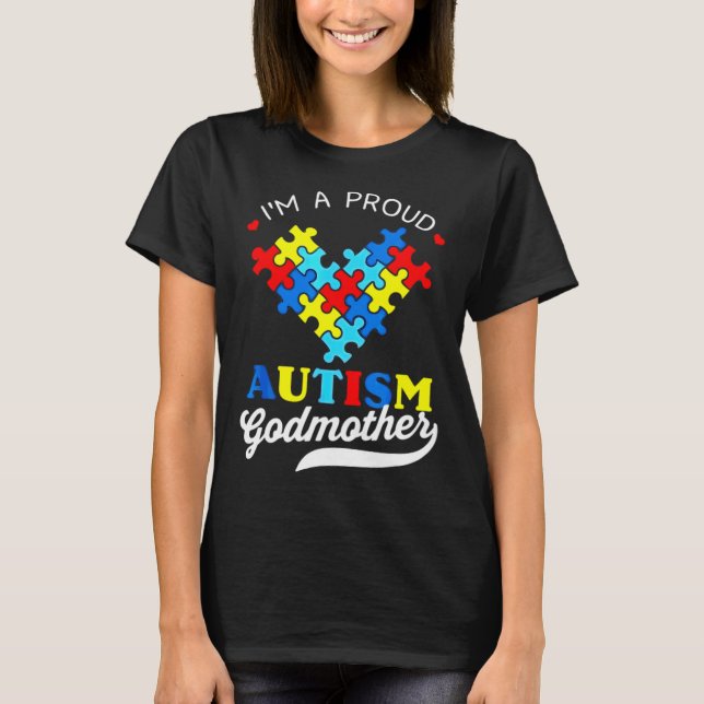 Camiseta Eu sou uma madrinha orgulhosa Autismo Sensibilizaç (Frente)