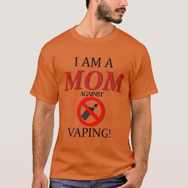 Camiseta Eu sou uma MÃE contra o VAPING retrô (Frente)