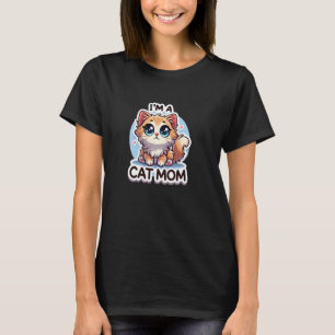 Camiseta Eu sou uma Mãe de Gato Gatinho Fofo Amante de Anim