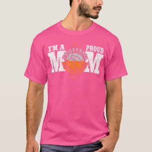 Camiseta Eu Sou Uma Mãe Orgulhosa De Voleibol De Basquete -