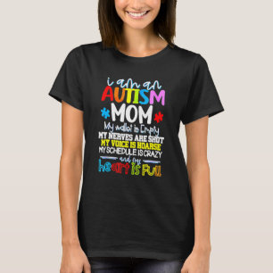 Camiseta Eu Sou Uma Mamãe Autismo Minha Carteira Está Vazia