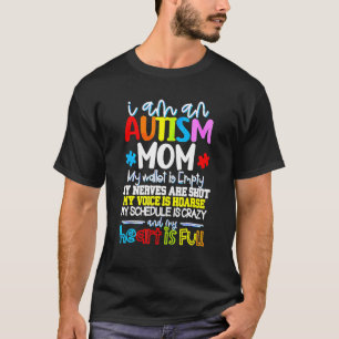 Camiseta Eu Sou Uma Mamãe Autista Minha Carteira Está Vazia