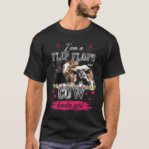 Camiseta Eu Sou Uma Menina Flip Flop E Vaca Meio Bezerra