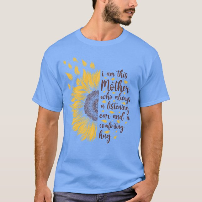 Camiseta Eu sou uma moça motivadora de presente de girassol (Frente)