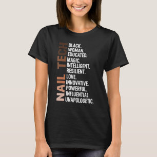 Camiseta Eu Sou Uma Mulher Afro Nail Tech Afro-Mulher Bhm B
