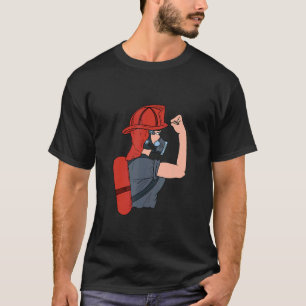 Camiseta Eu Sou Uma Mulher Forte Bombeiro Inspirador